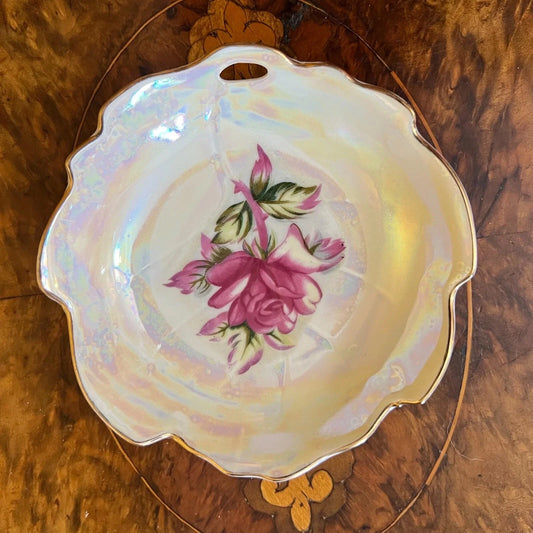 Vintage Japanese Floral Leaf Dish