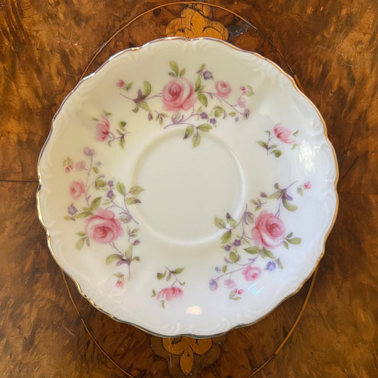 Vintage Japanese Floral Print Coffee Saucer 
