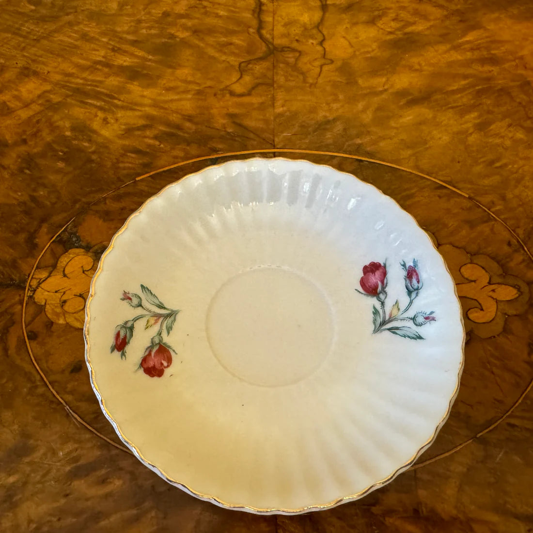 Vintage Japanese Floral Print Demitasse Coffee Cup & Saucer