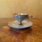 Vintage Japanese Green Marle Gold Demitasse Coffee Cup & Saucer