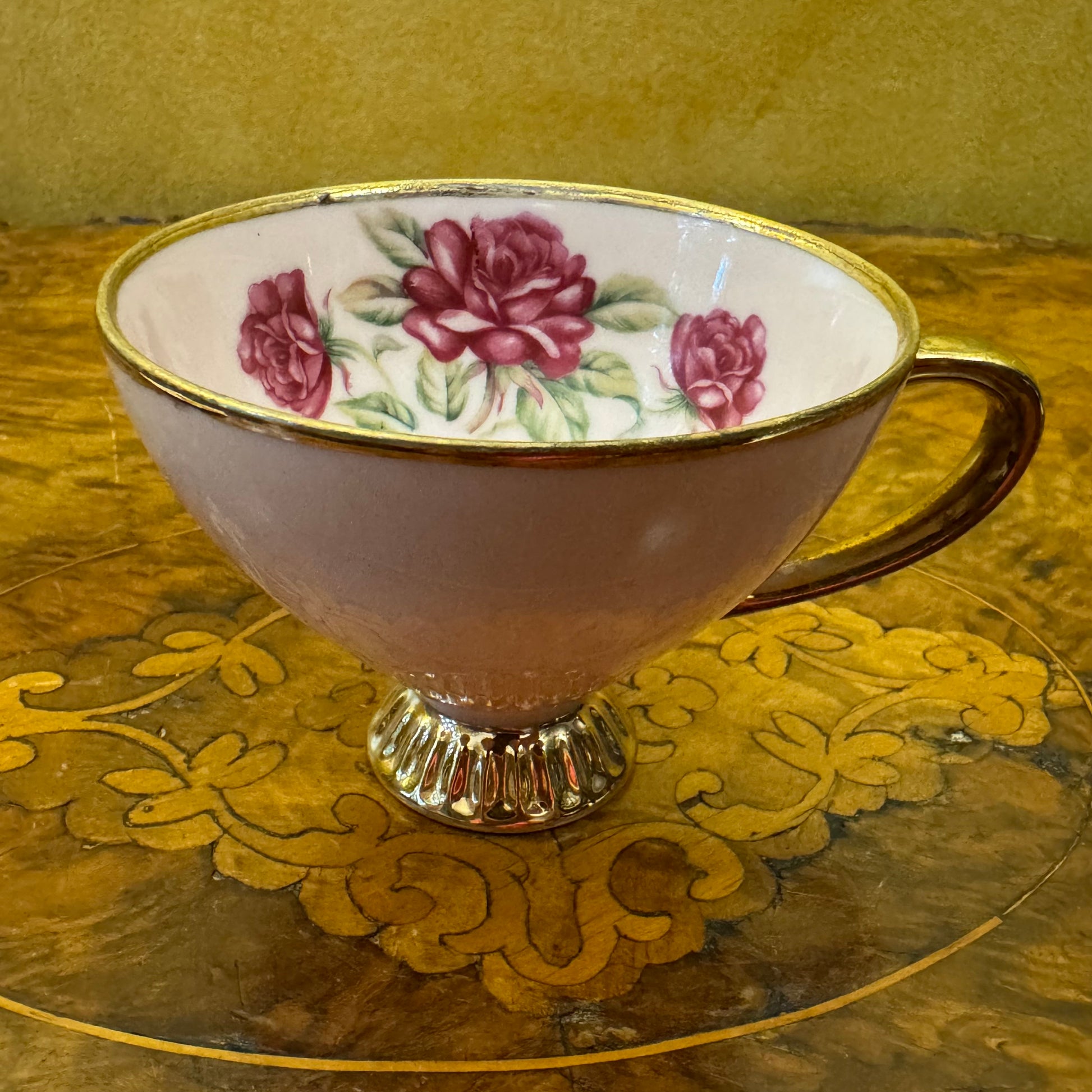 Vintage Japanese Pink Floral Tea Cup