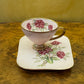 Vintage Japanese Pink Floral Tea Cup & Tennis Plate 