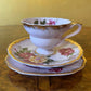 Vintage Japanese Pink Floral Tea Cup Trio Set