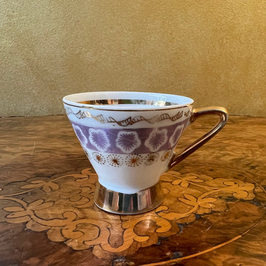 Vintage Japanese Purple Gold Demitasse Coffee Cup