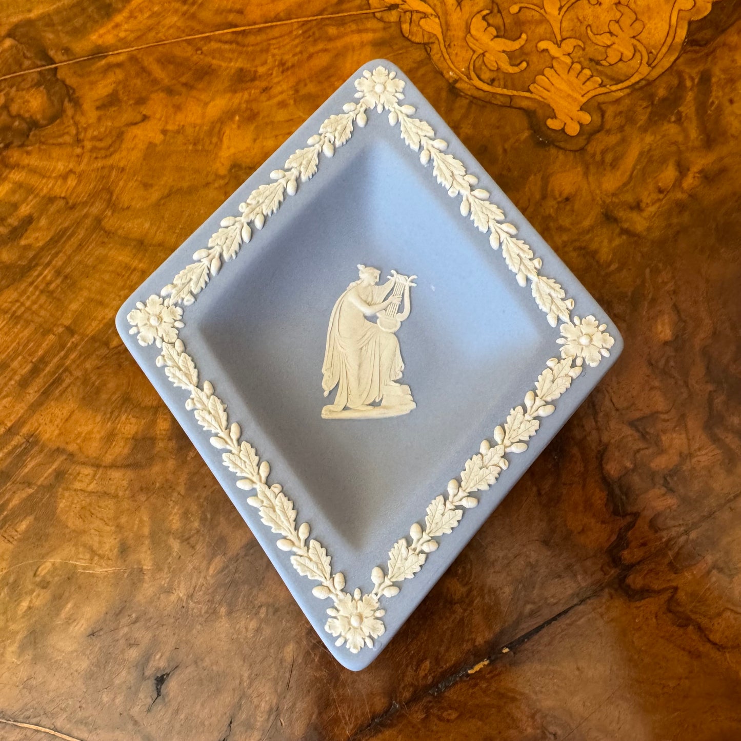Vintage Jasperware Blue Diamond Shape Small Dish 