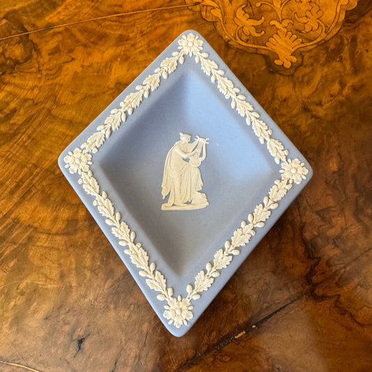 Vintage Jasperware Blue Diamond Shape Small Dish 