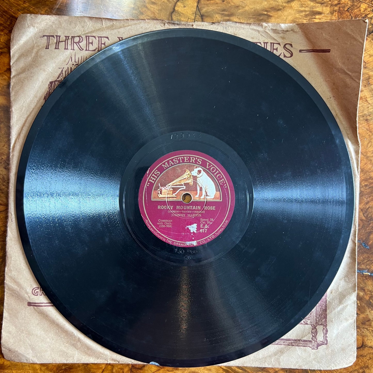 Vintage Johnny Marvin Rocky Mountain Rose/ Would You Take Me Back Again? Record