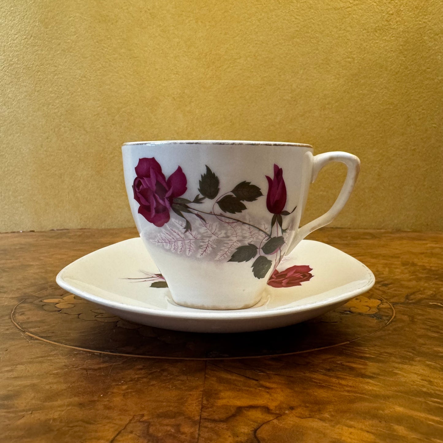 Vintage Johnson Australia Red Roses Tea Cup and Saucer
