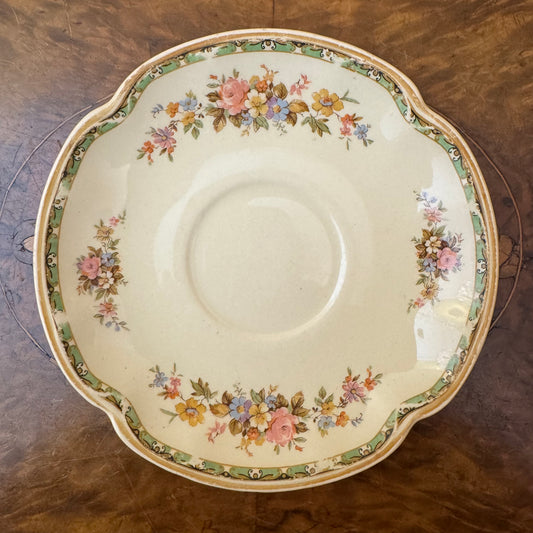 Vintage Johnson Brothers Victorian Floral Print Saucer 