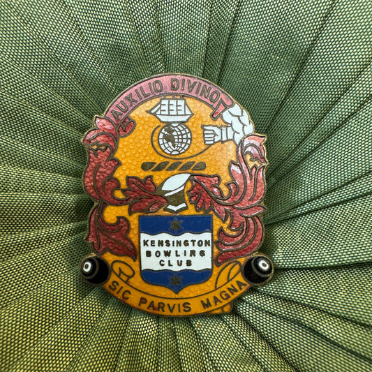 Vintage Kensington Bowling Club Badge Pin 