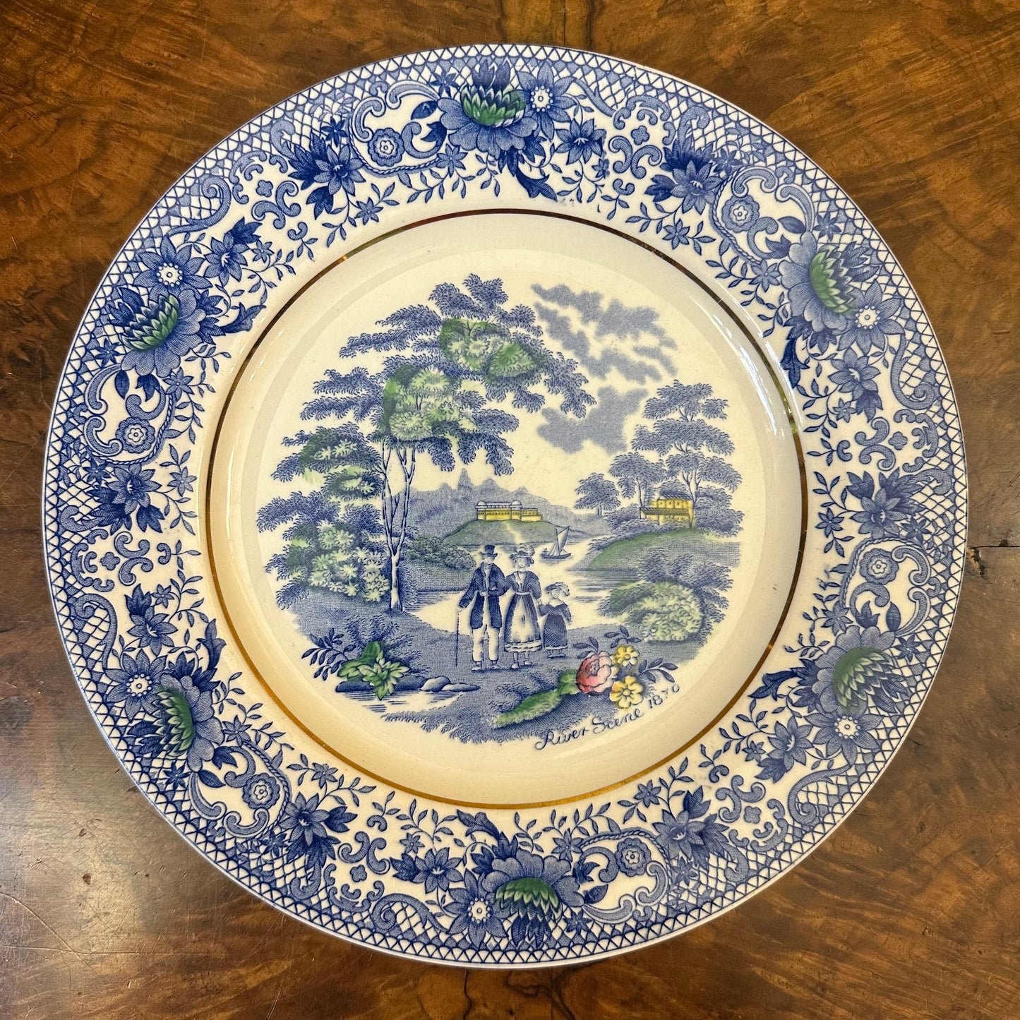 Vintage Kirklands River Scene Plate 