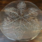 Vintage Kosta Boda Leaf Embossed Glass Platter