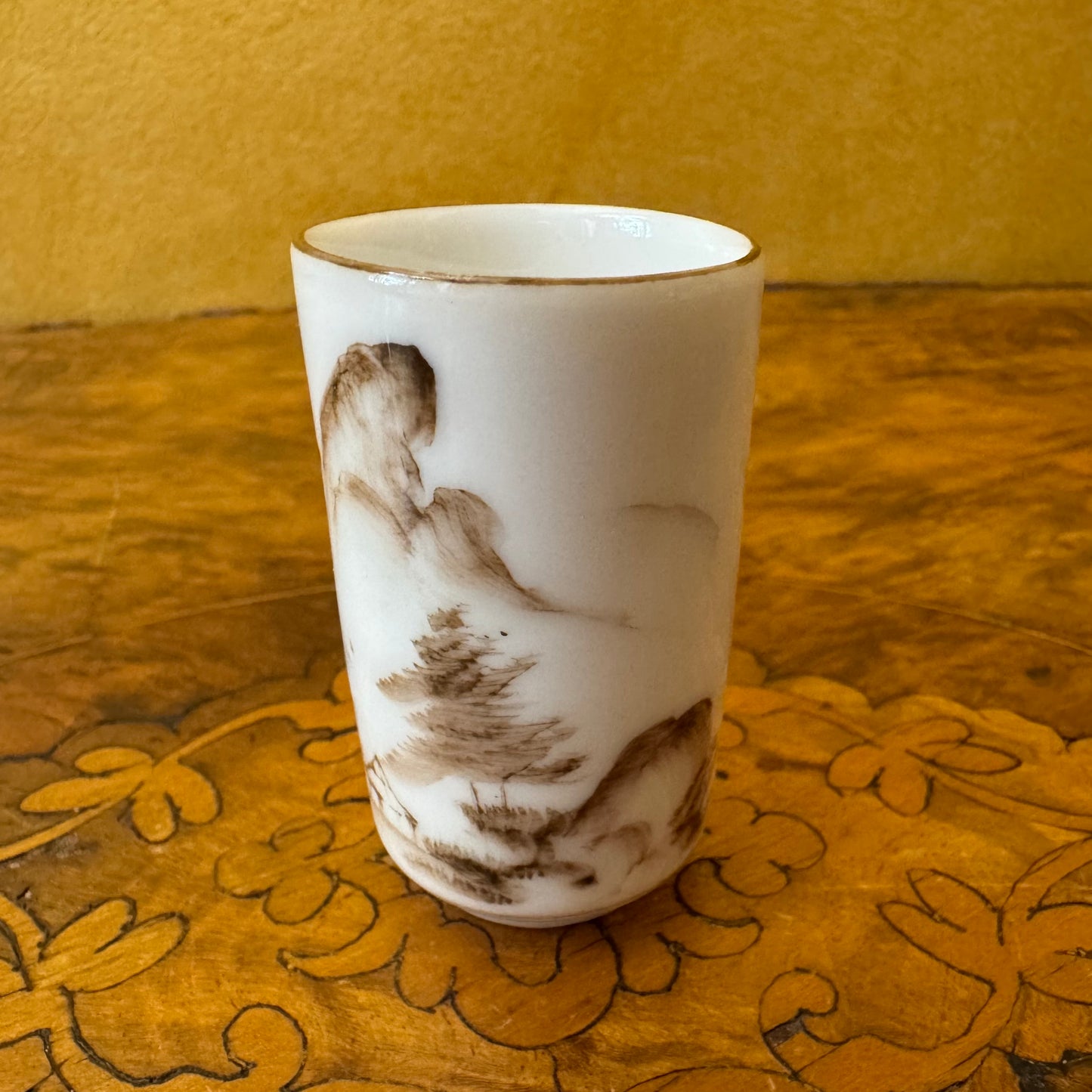 Vintage Kutani Scene Print Miniature Vase 