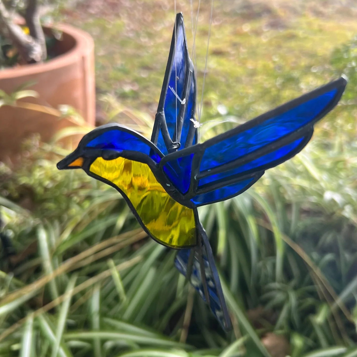 Vintage Lead Light Fairy Swallow Bird Hanging Ornament