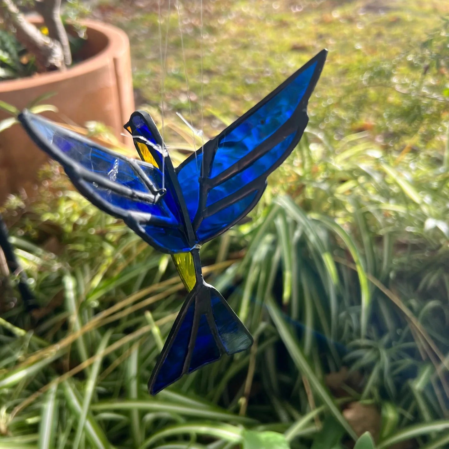 Vintage Lead Light Fairy Swallow Bird Hanging Ornament