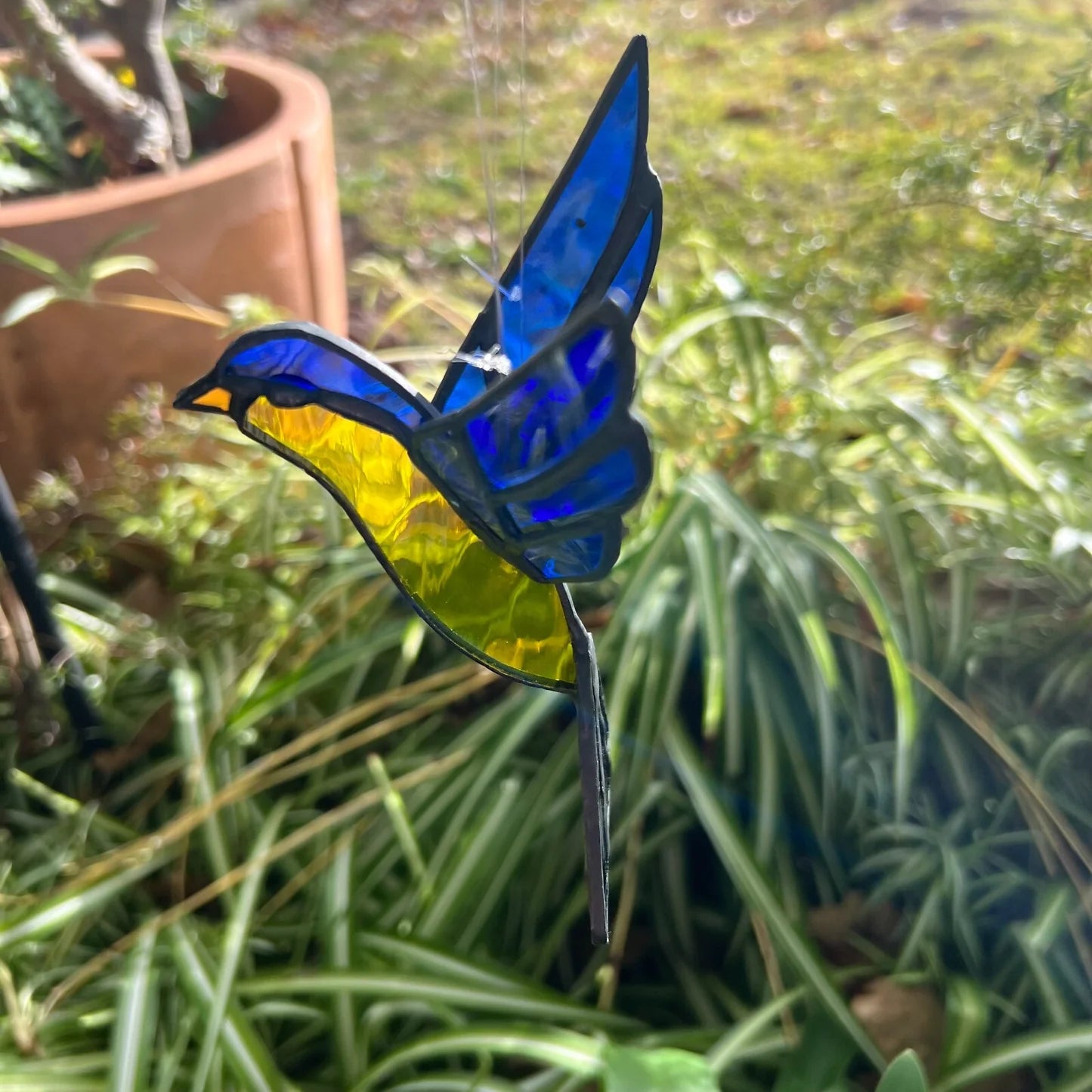 Vintage Lead Light Fairy Swallow Bird Hanging Ornament