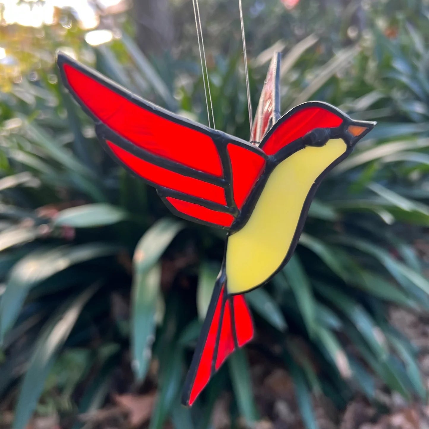Vintage Lead Light Fairy Swallow Bird Hanging Ornament