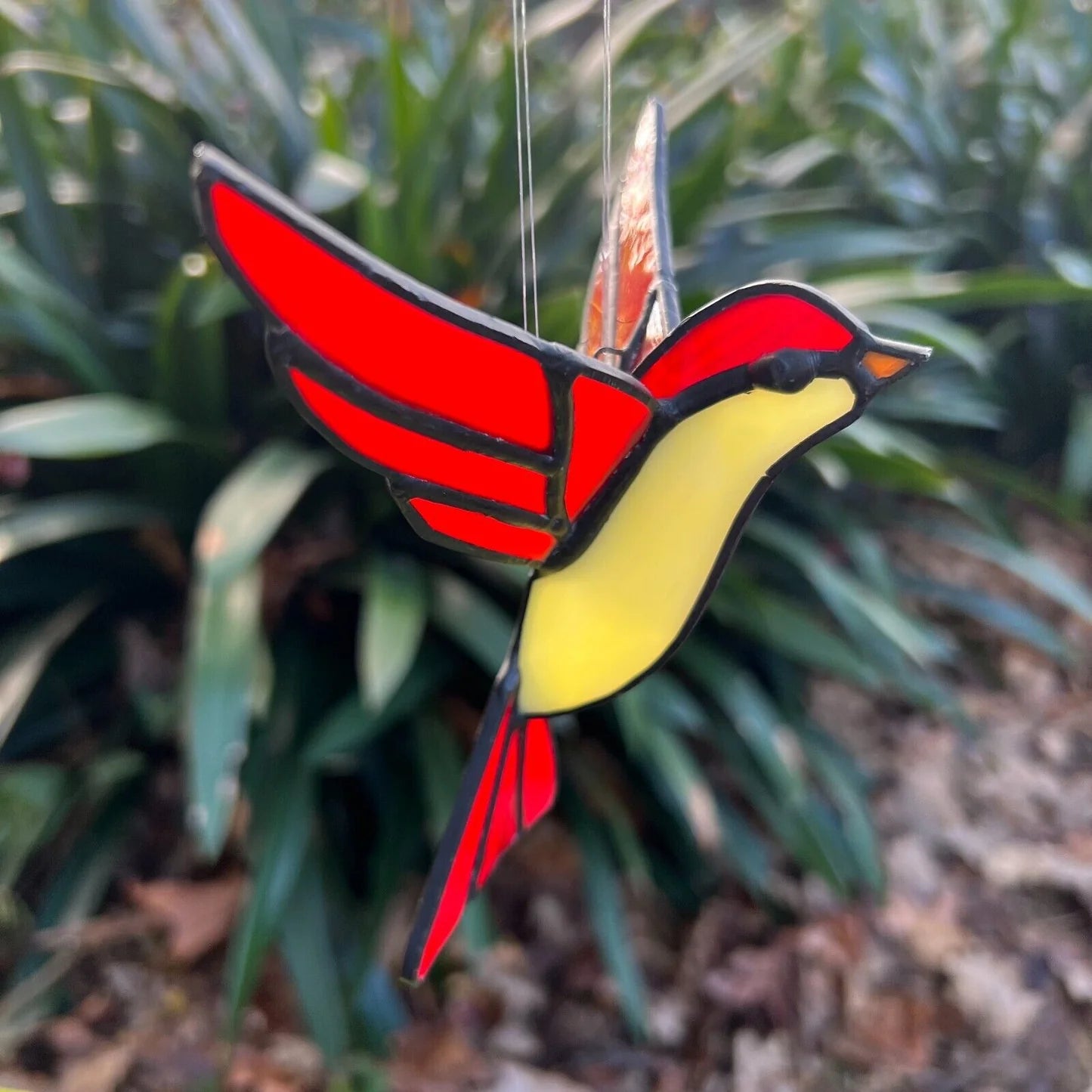 Vintage Lead Light Fairy Swallow Bird Hanging Ornament