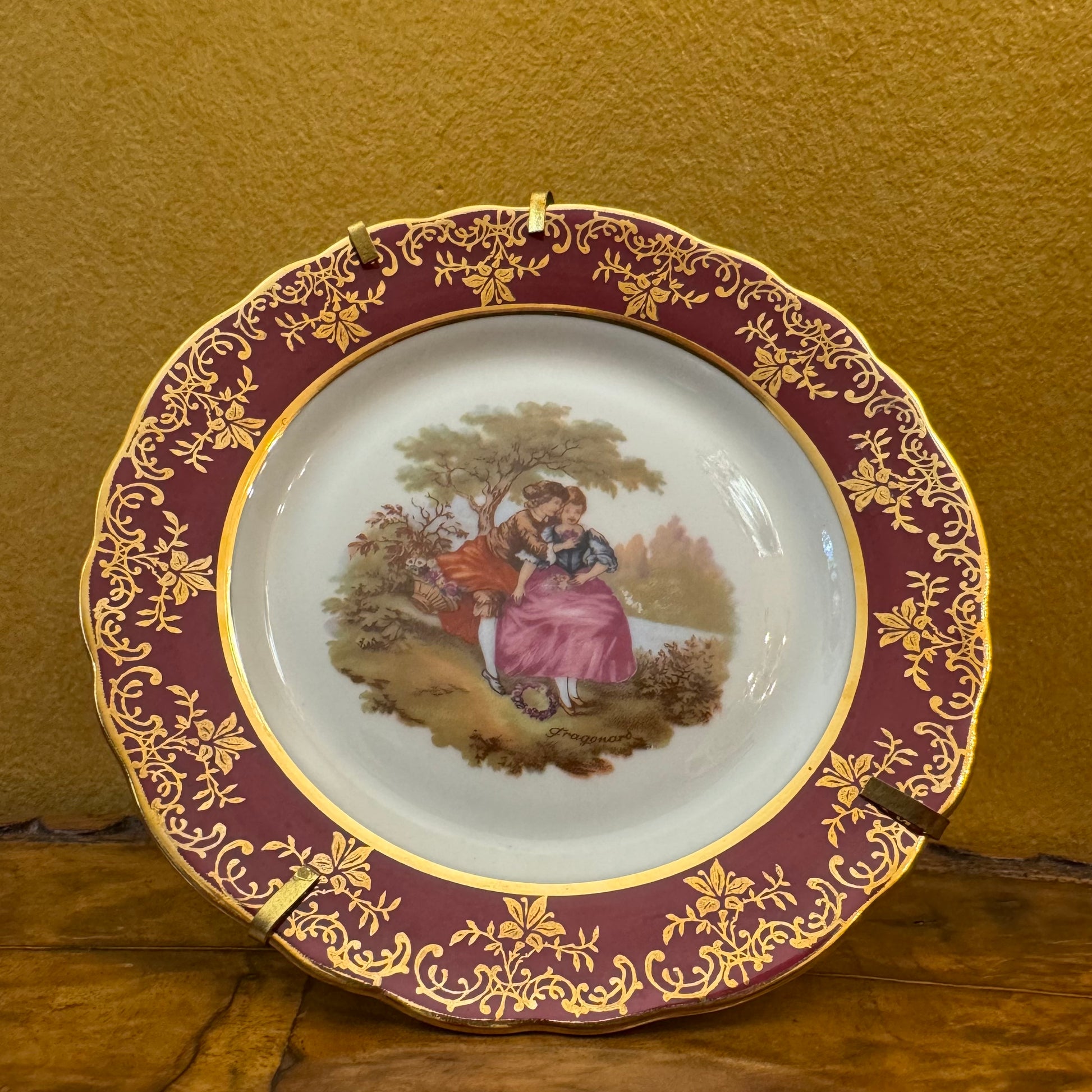 Vintage Limoges France Fragonard Courting Print Plate 
