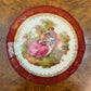 Vintage Limoges France Fragonard Courting Print Round Trinket Box 