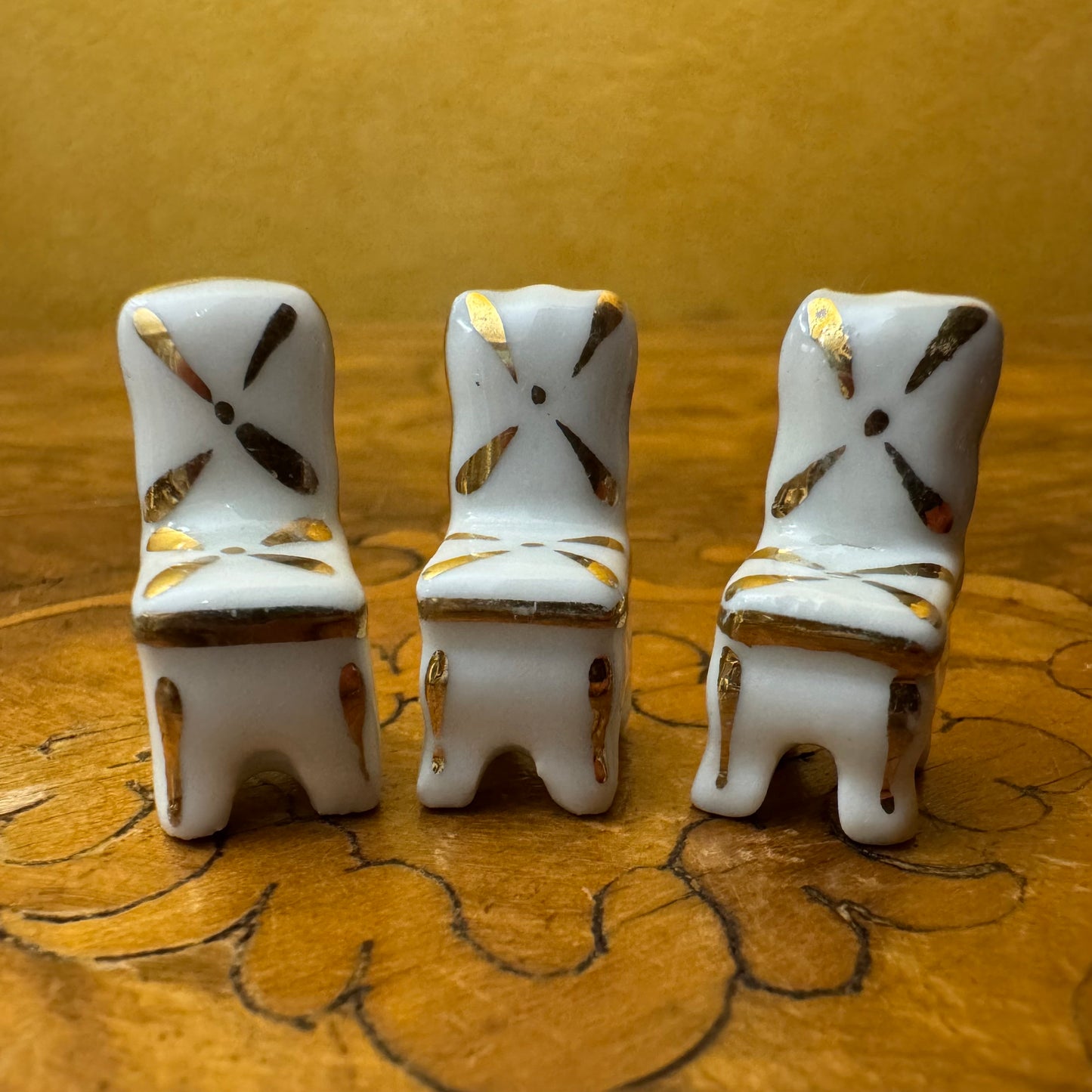 Vintage Limoges Miniature Chairs 
