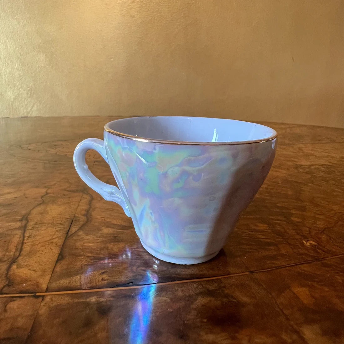 Vintage Lustreware Japanese 4 Demitasse Coffe Cups & Milk & Sugar Set