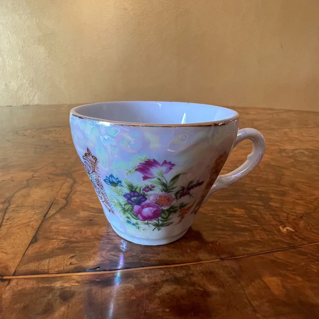 Vintage Lustreware Japanese 4 Demitasse Coffe Cups & Milk & Sugar Set