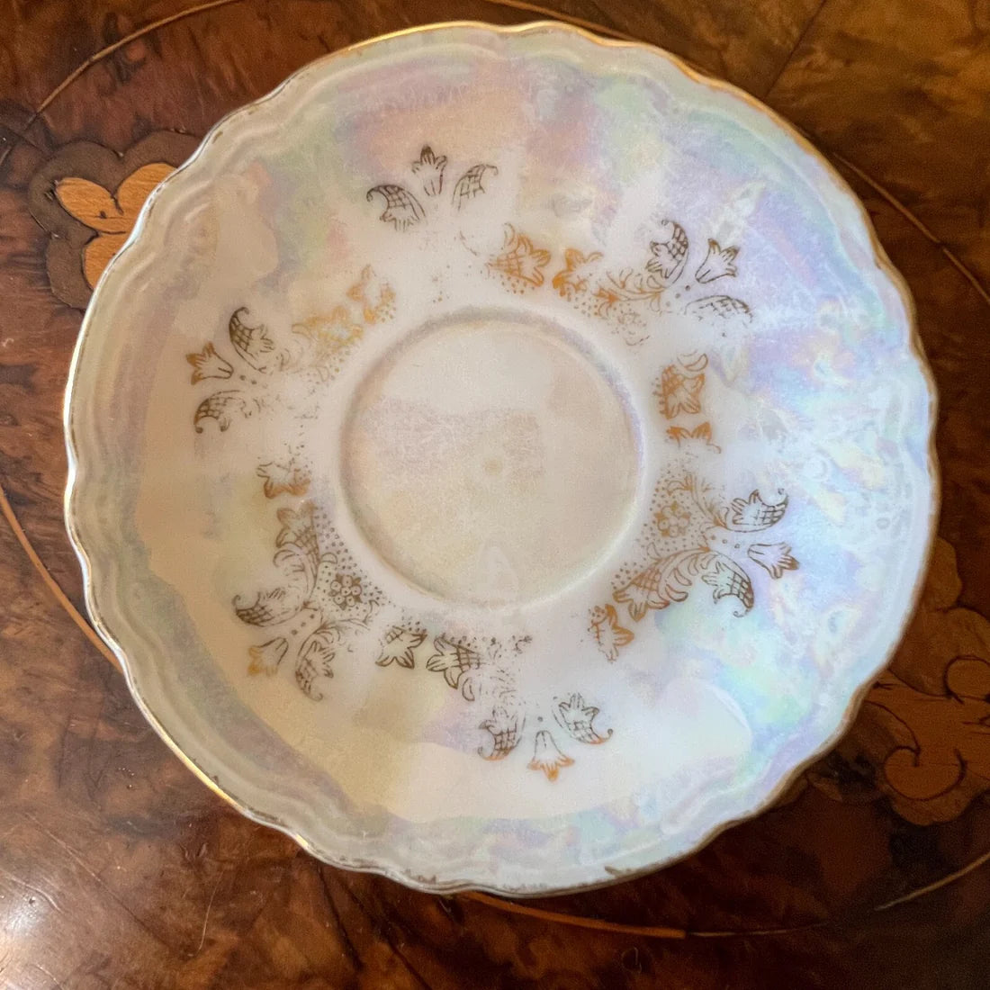 Vintage Lustreware Japanese 4 Demitasse Coffe Cups & Milk & Sugar Set