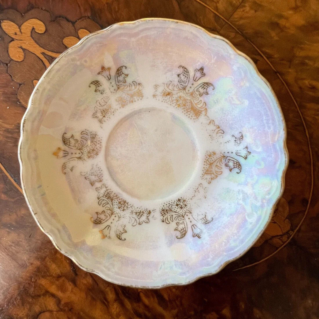 Vintage Lustreware Japanese 4 Demitasse Coffe Cups & Milk & Sugar Set