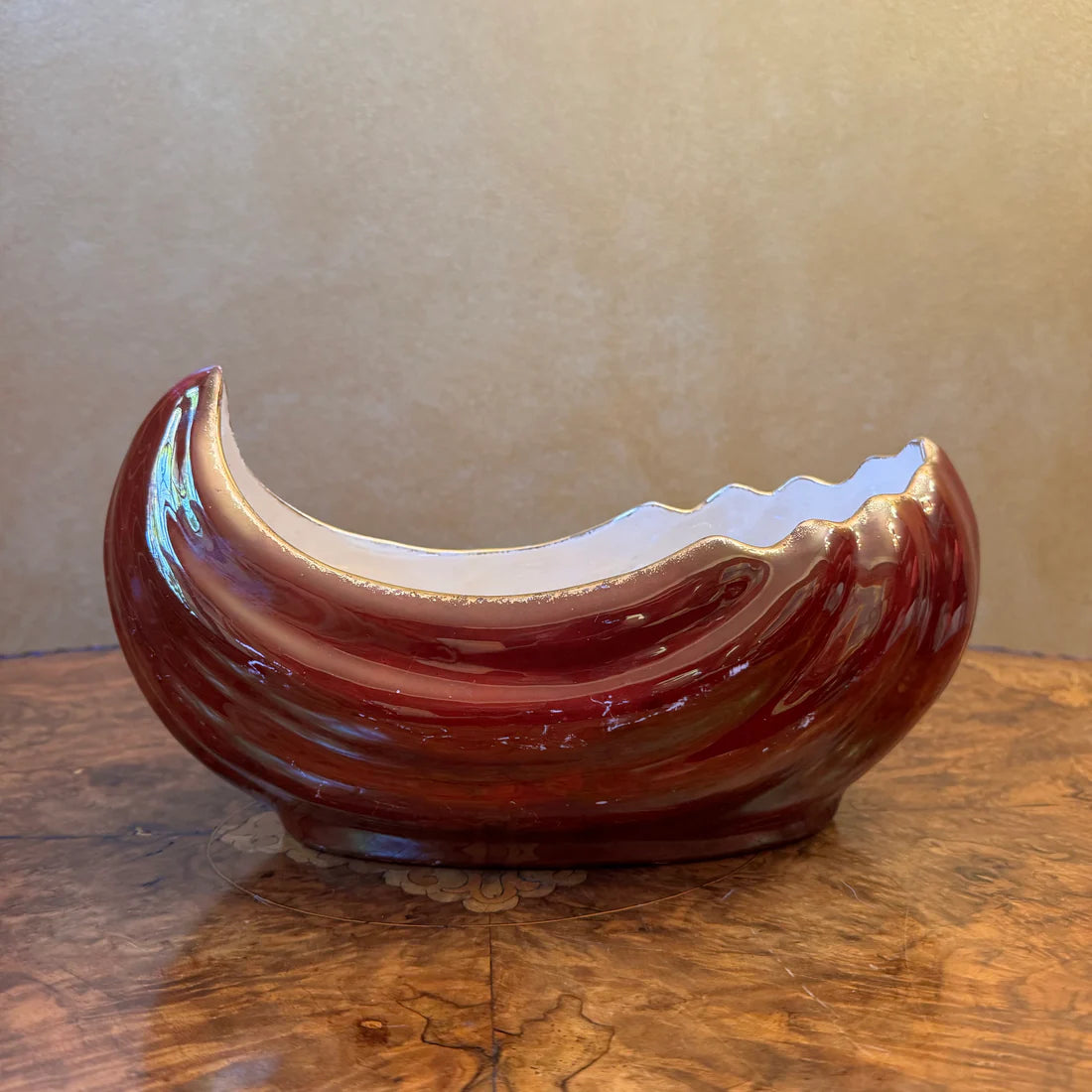 Vintage Lustureware Burgundy Bowl