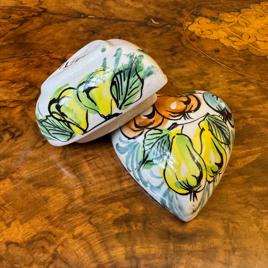 Vintage Maltese Heart Shaped Trinket Box