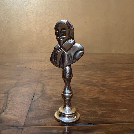 Vintage Man Bust Brass Pipe Tamper