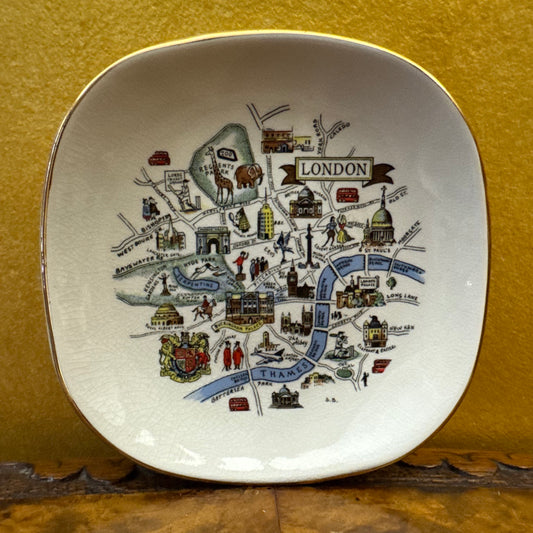 Vintage Map Of London Small Dish Plate 