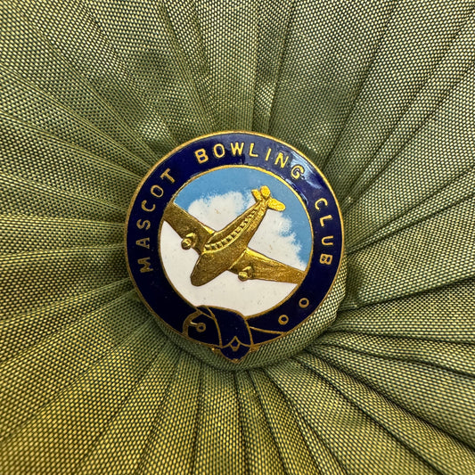 Vintage Mascot Bowling Club Badge Pin 