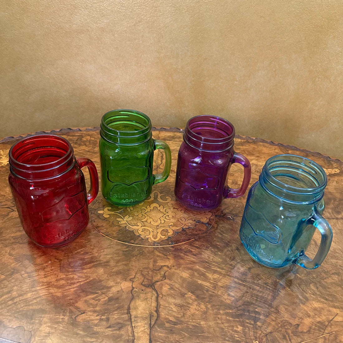 Vintage Mason Coloured Jar Set Of Four