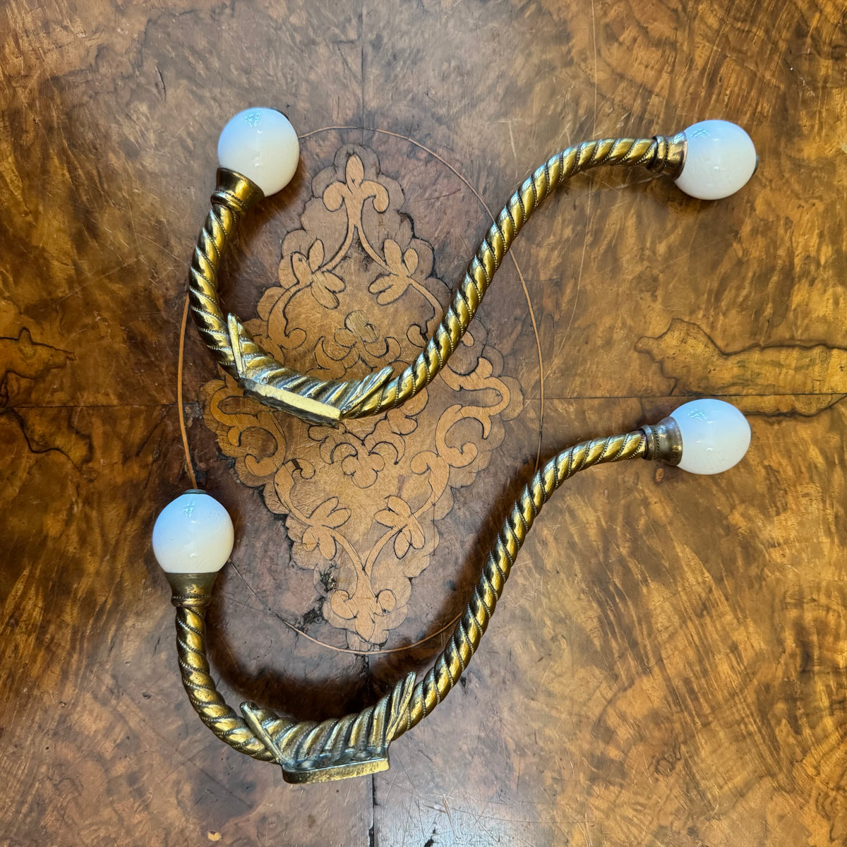 Vintage Metal Coat Hook Pair 