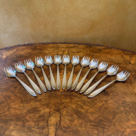 Vintage Metal Dessert Forks 13 Set 