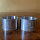 Vintage Engraved Picture Metal Napkin Rings Pair