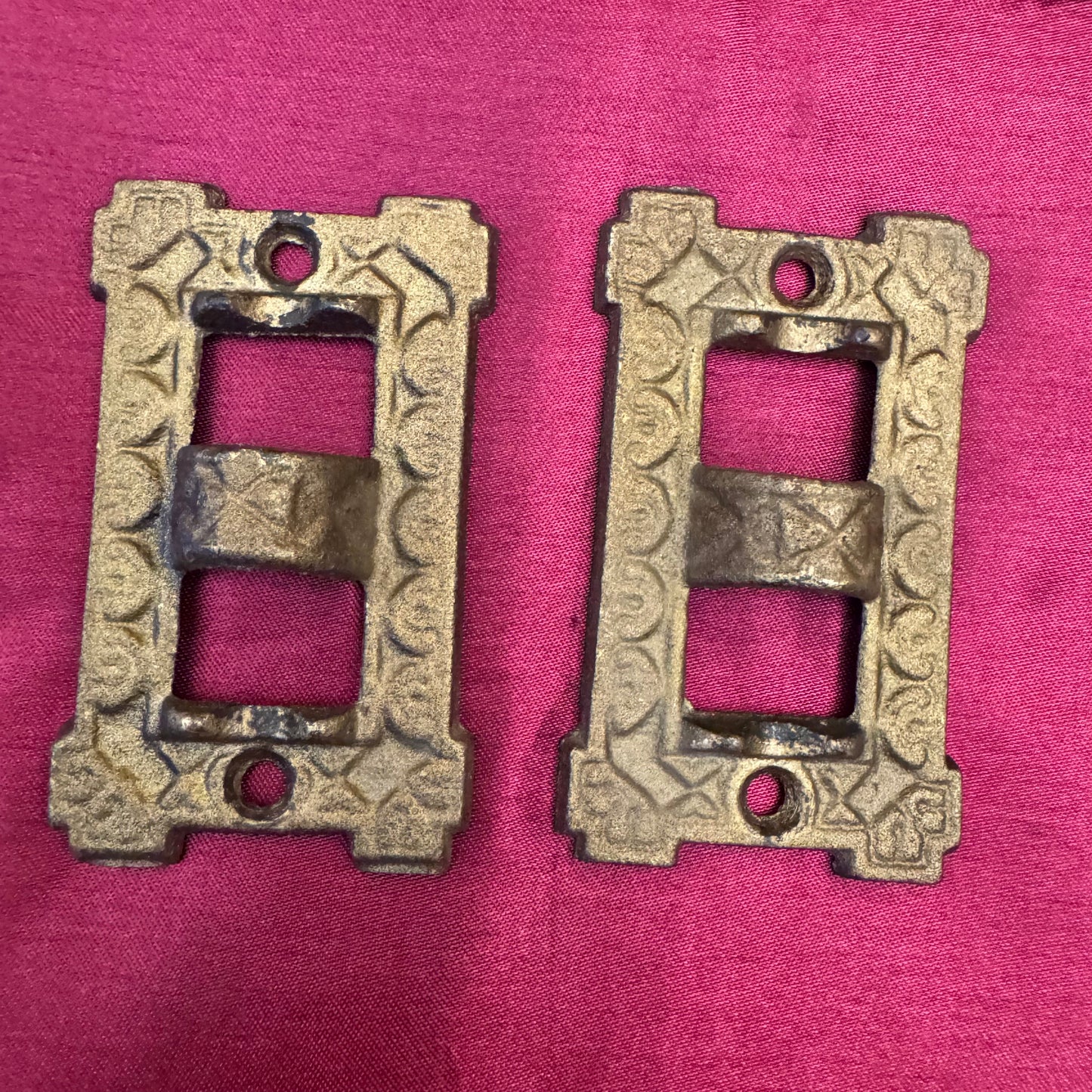 Vintage Metal Wall Bracket Lamp Hinge Holder Pair