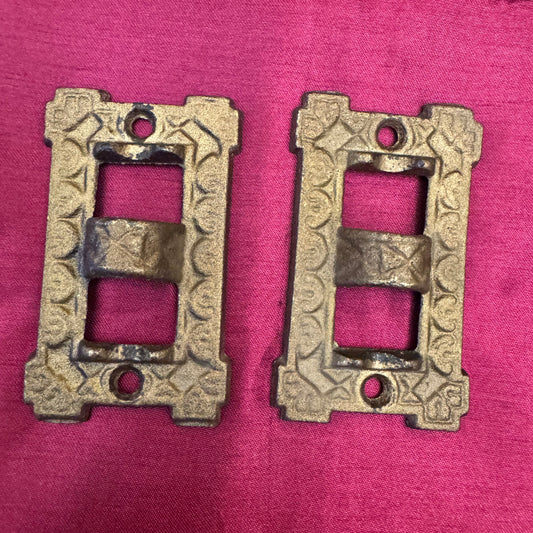 Vintage Metal Wall Bracket Lamp Hinge Holder Pair