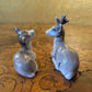 Vintage Miniature Reindeer Boy & Girl Figurines Ornaments