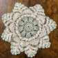 Vintage Mint White Crochet Doily Three Piece Set