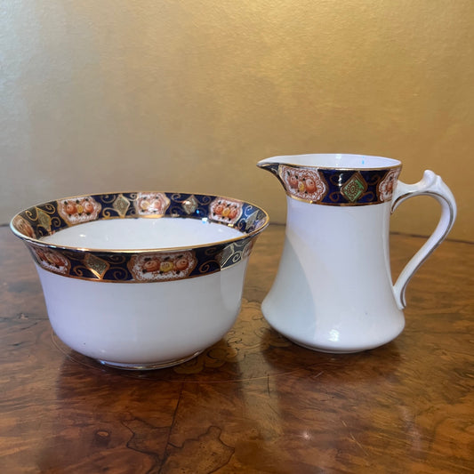 Vintage Mona Floral Print Milk & Sugar Bowl Set