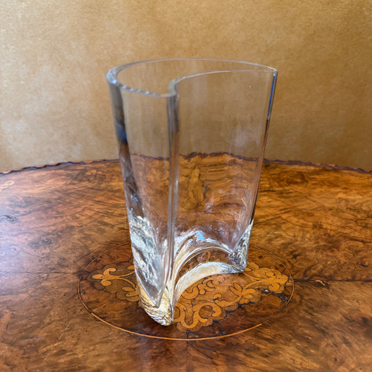 Vintage Moon Shaped Glass Vase