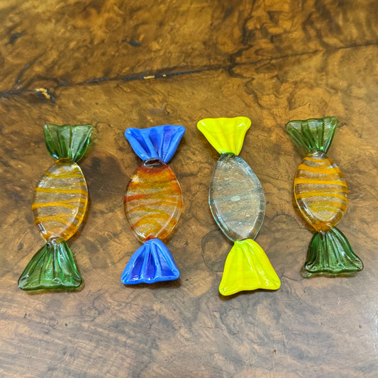 Vintage Murano Glass Candy Pieces Set Of Four 