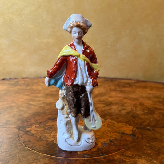 Vintage Musician Boy Figurine Statue