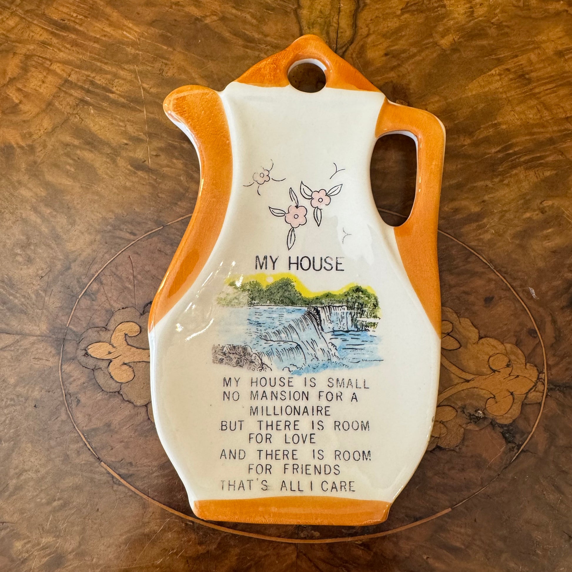 Vintage My House Spoon Rest Tea Pot shape 
