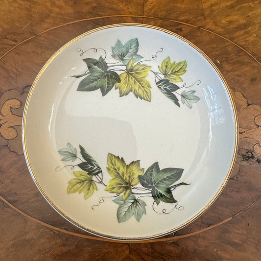 Vintage Myott Green Ivy Leaves Print Small Dish 