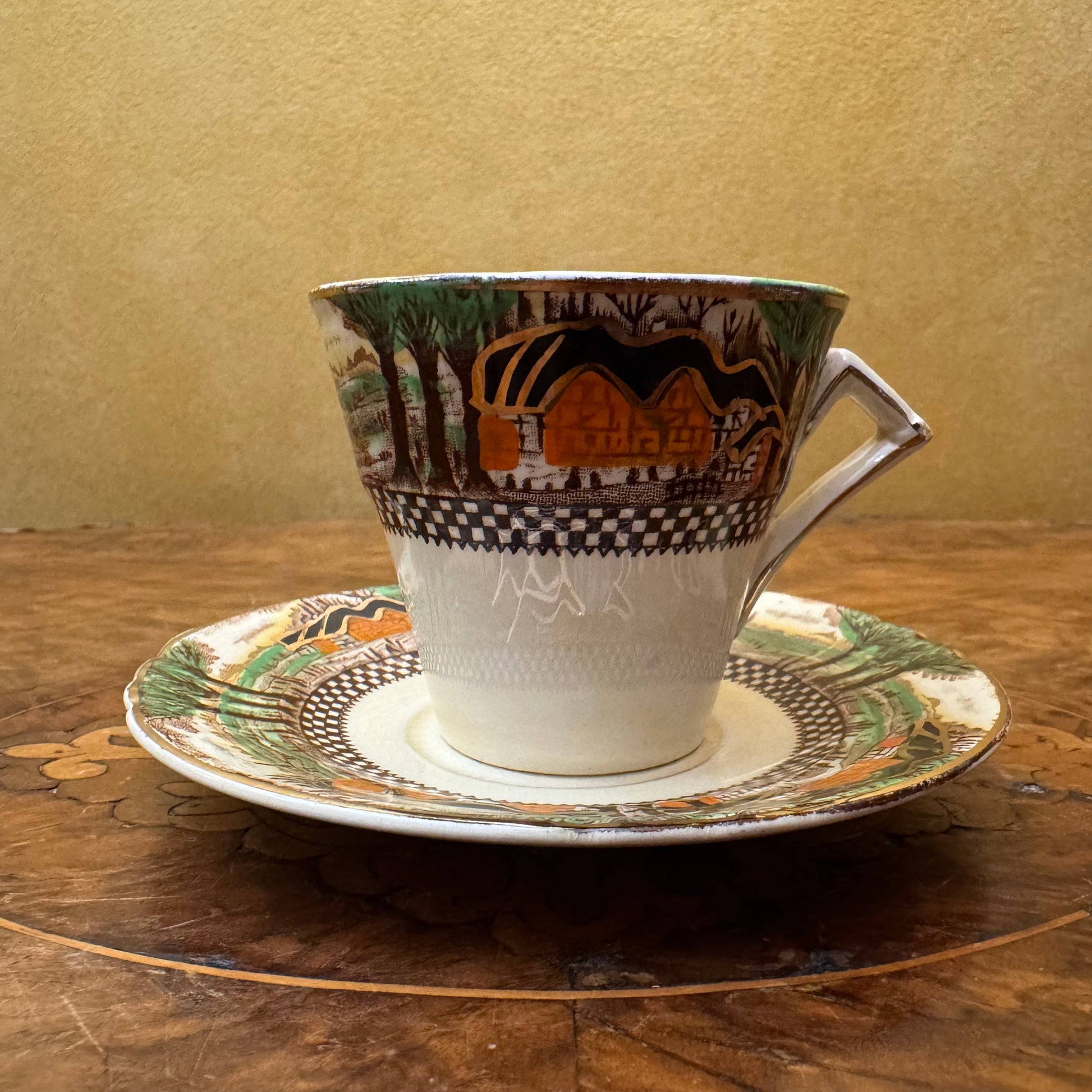 Vintage Myott & Sons Englands Countryside Demitasse Coffee Cup & Saucer 
