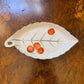 Vintage Noritake Cherries Print Leaf Shaped Dish 